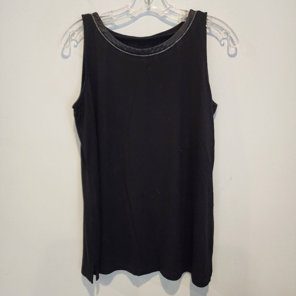 Chico's Touch of Cool Beaded Polished Tank, Size M, Like New - Picture 4 of 8